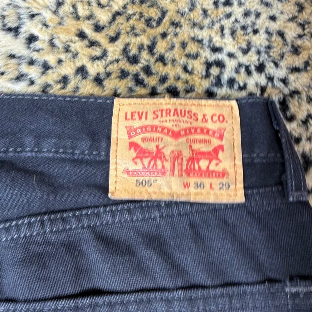 Levis 505 Regular Fit Black Denim Jeans Mens W36 L29 Straight Leg Pants